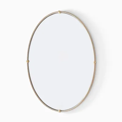 Joseph Altuzarra Ball Detail Oval Mirror (30"W x 40"H) | West Elm