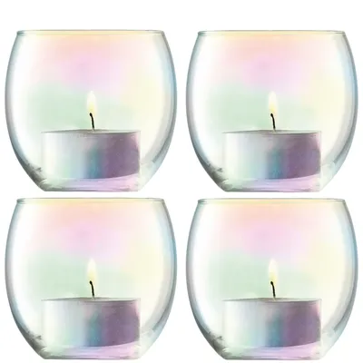 Pearl Iridescent Glass Votives (Set of 4) | West Elm