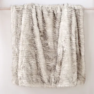 Faux Fur Feathered Throw | West Elm