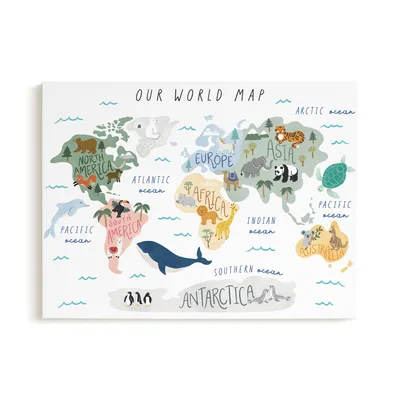 Our World Map Wall Art by Minted for West Elm Kids |