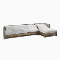 Porto Outdoor -Piece Chaise Sectional Incorporated Protective Cover | West Elm