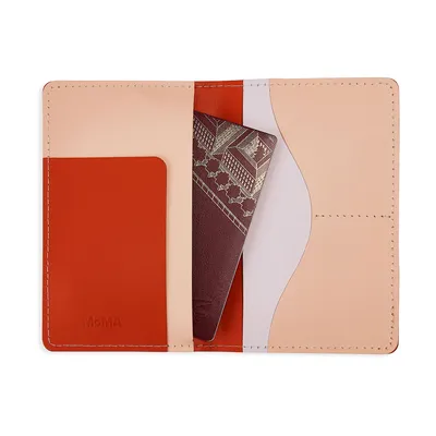 MoMA Pink Recycled Leather Passport Holder | West Elm