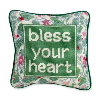 Furbish Studio Bless Your Heart Needlepoint Pillow | West Elm