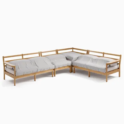 Playa Outdoor -Piece L-Shaped Sectional Incorporated Protective Cover | West Elm