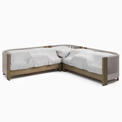 Porto Outdoor -Piece L-Shaped Sectional Incorporated Protective Cover | West Elm