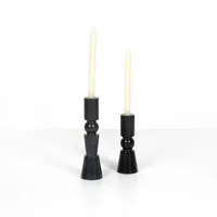 Rosette Taper Candlesticks (Set of 2) | West Elm