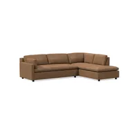 Marin Leather 2-Piece Bumper Chaise Sectional (114") | West Elm