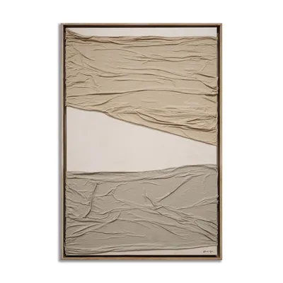 Wrapped Earth Tones Dimensional Framed Canvas Wall Art | West Elm