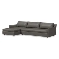 Easton Leather 2 Piece Chaise Sectional | Sofa With West Elm