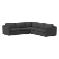 Harris Leather 3-Piece L-Shaped Sectional (103"–113") | West Elm