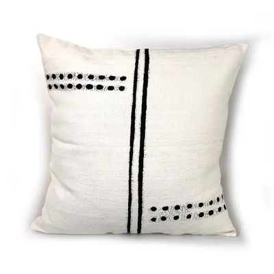 Tonga Pillow Cover - Black Dots & Lines | West Elm