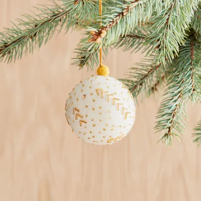 Beaded Felt Ball Ornament | West Elm