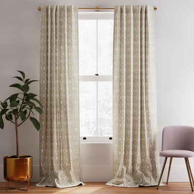 Bold Shape Curtain (Set of 2) - Frost Gray | West Elm