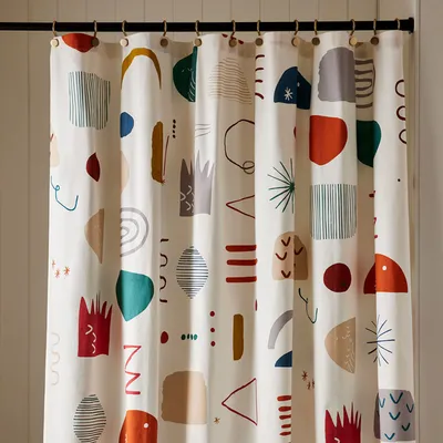 Organic Modern Mix Shower Curtain | West Elm