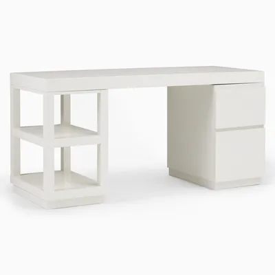 Parsons File Cabinet & Open Storage Desk Set (62") | West Elm