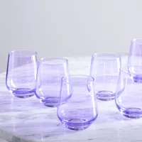 Estelle Colored Glass Stemless Wine (Set of 6) | West Elm