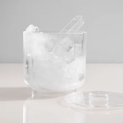 Fluted Acrylic Ice Bucket | West Elm