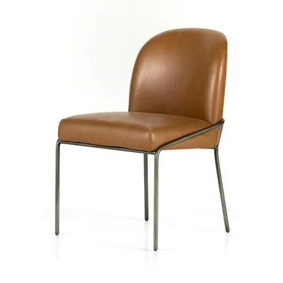 Curved Back Leather Dining Chair | West Elm