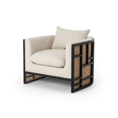 Upholstered Grid Back Chair | West Elm