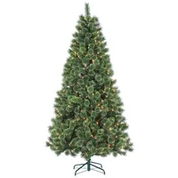 Pre-Lit Faux Cashmere Pine Green Christmas Tree | West Elm