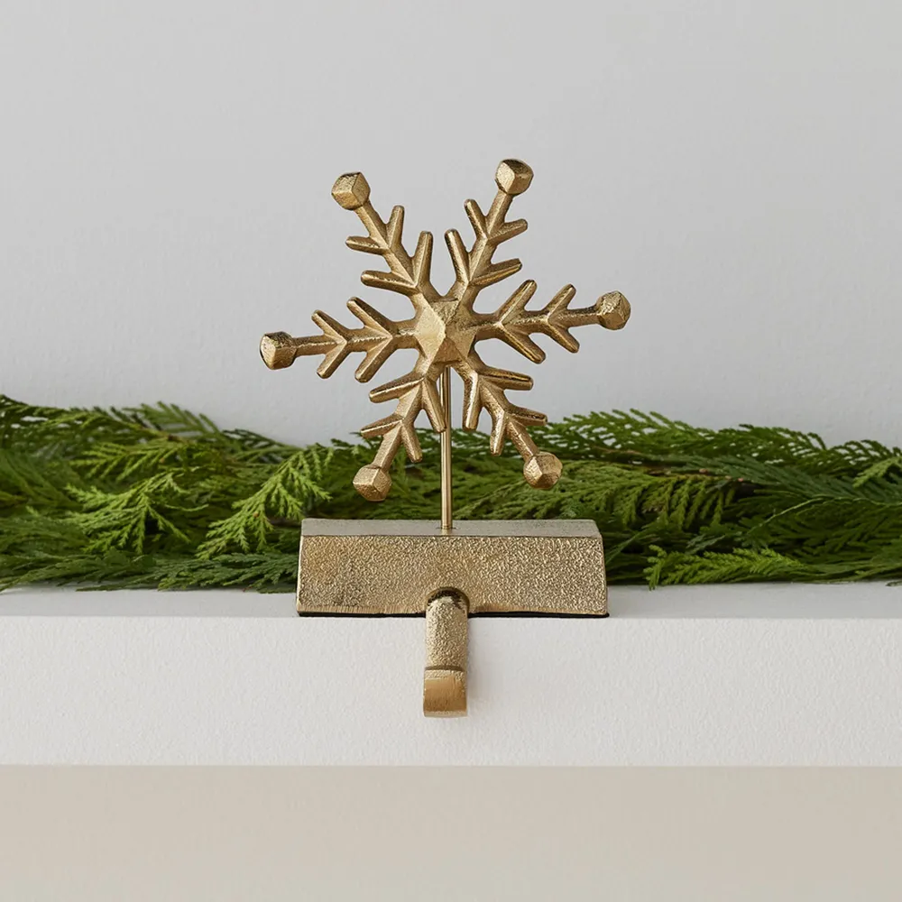 Brass Snowflake Stocking Holder | West Elm