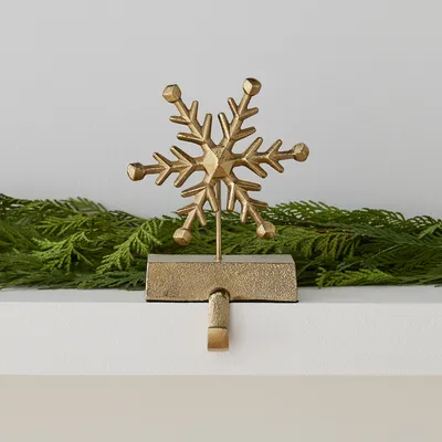 Brass Snowflake Stocking Holder | West Elm