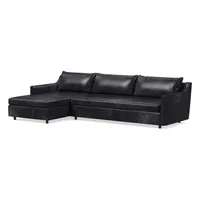 Easton Leather 2 Piece Chaise Sectional | Sofa With West Elm