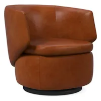 Crescent Leather Swivel Chair | West Elm