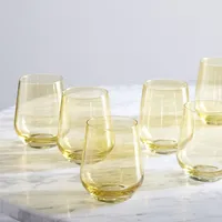 Estelle Colored Glass Stemless Wine (Set of 6) | West Elm