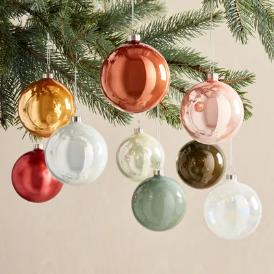 Pure Glass Boxed Ornaments (Set of 9) | West Elm