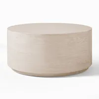 Volume Round Drum Coffee Table - Wood | Modern Living Room Furniture West Elm