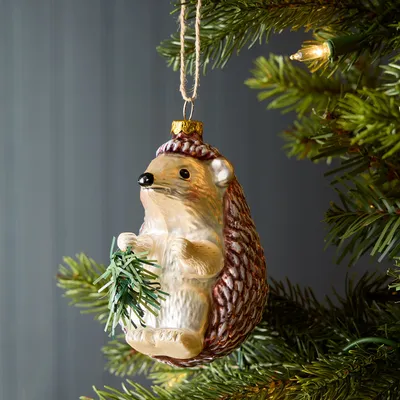 Glass Hedgehog Ornament | West Elm
