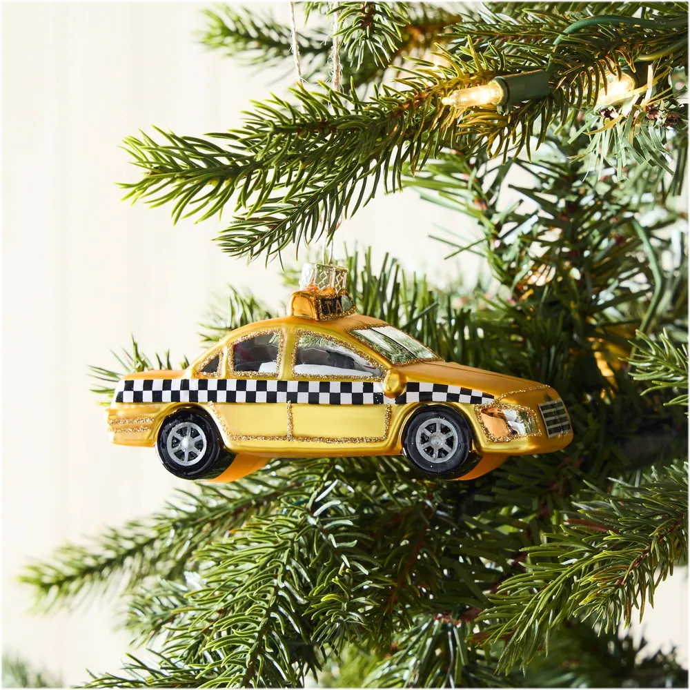 Glass Taxi Ornament | West Elm