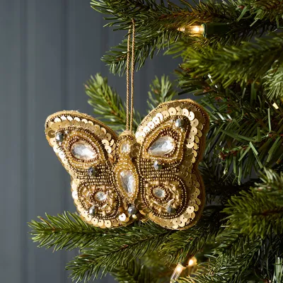 Beaded Butterfly Ornament | West Elm