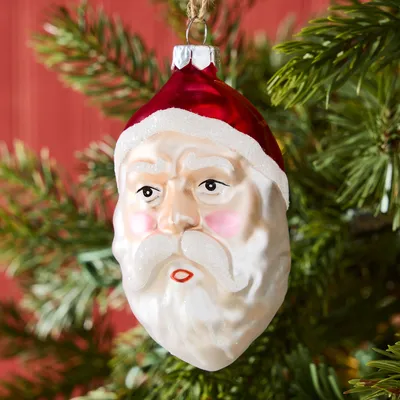 Santa Head Ornament | West Elm