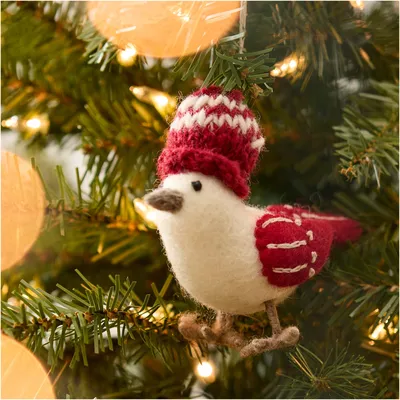 Felt Festive Bird Ornament | West Elm