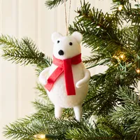 Felt Polar Bear Ornament | West Elm