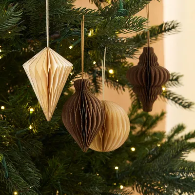 Pure Paper Shape Ornaments (Set of 4) | West Elm