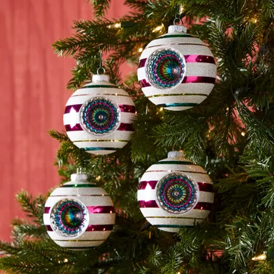 Shiny-Brite™ Round Ornaments (Set of 4) | West Elm