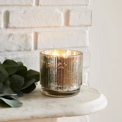 Mercury Glass Fluted Candles