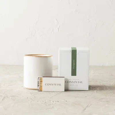 Convivial Evergreen Minimal Candle | West Elm