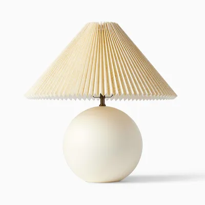 Metal Sphere Table Lamp & Pleated Shade (18") | West Elm