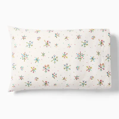 Rainbow Snowflake Flannel Pillowcase Set | West Elm