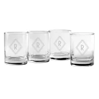 Monogram Double Old Fashioned Glasses (Set of 4) | West Elm