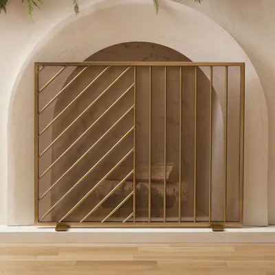 Parallel Lines Fireplace Screen | West Elm