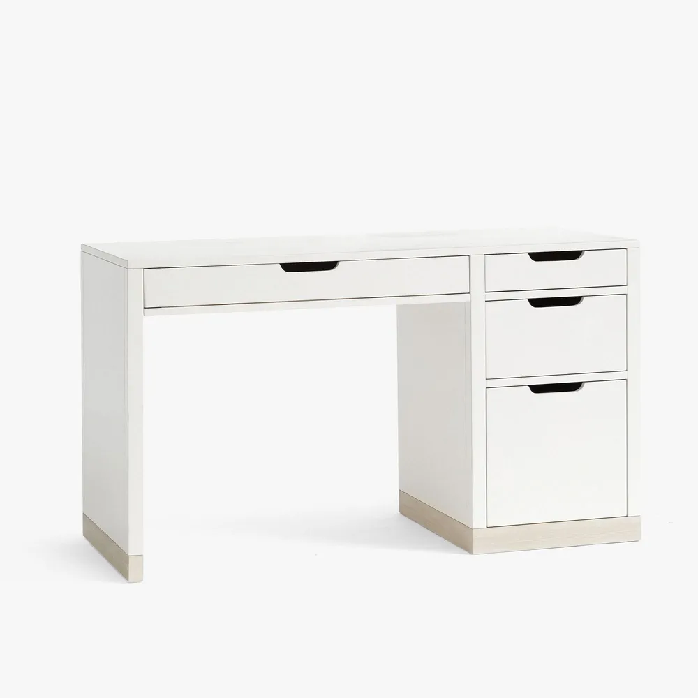 Rhys Desk (52") - Weathered White/Simply White | West Elm