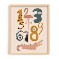 Safari Friends Numerals Framed Wall Art by Minted for West Elm Kids |
