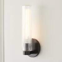Fluted Glass Indoor/Outdoor Sconce (3