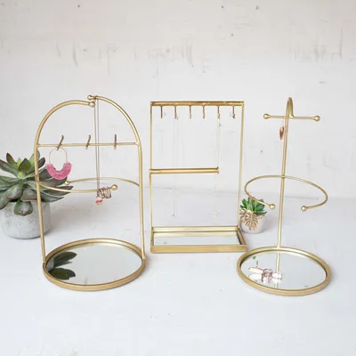 Tabletop Gold Mirrored Jewelry Stands (Set of 3) | West Elm