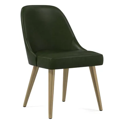 Mid-Century Leather Dining Chair - Metal Legs | West Elm